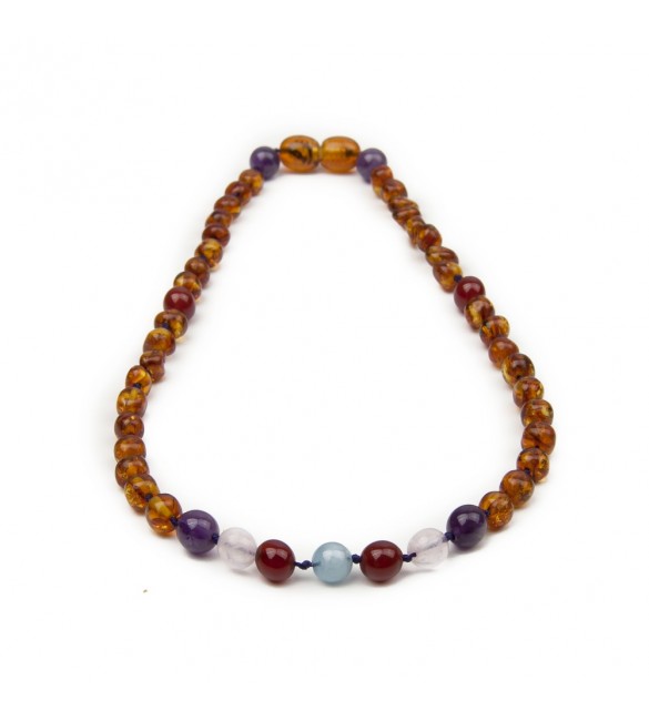 Amber teething necklace for baby - Gemstones 